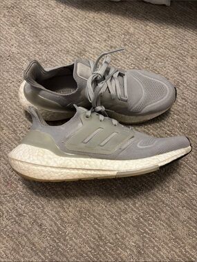 Adidas Grey Ultraboost Knit Running Shoes